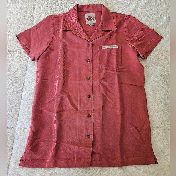 NWT Overseas Adventure Shirt Sleeve Button-up  Shirt Womens Small Salmon - Picture 1 of 5